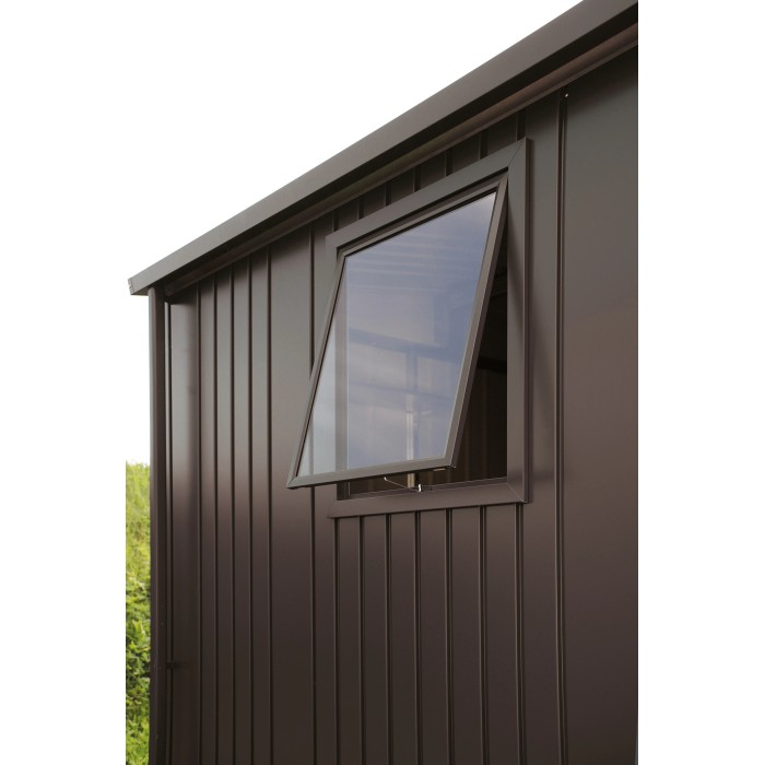 Pannello laterale Biohort con finestra in grigio scuro metallizzato per casette da giardino.