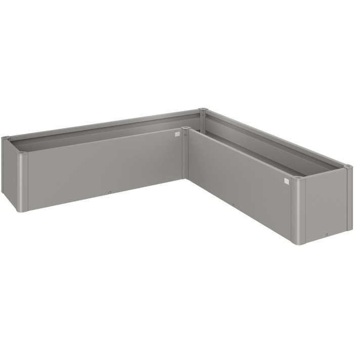 Biohort Aiuola rialzata Belvedere Mini, Misura L200, Grigio quarzo metallizzato, aiuola rialzata in metallo a forma di L.