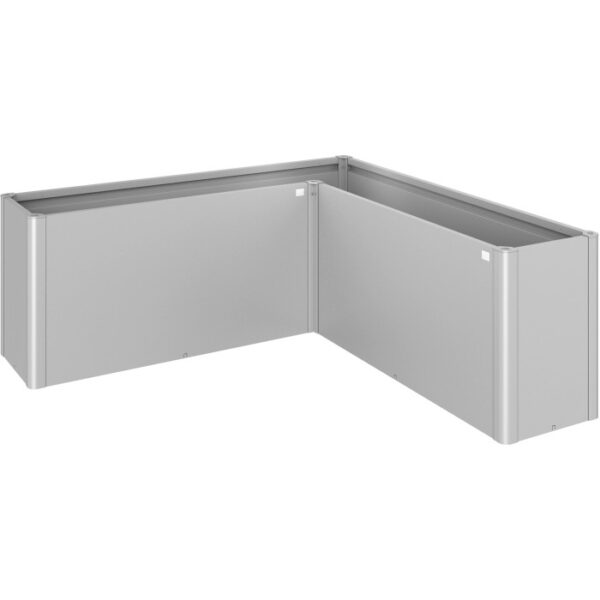 Biohort Belvedere Maxi aiuola rialzata, L200, argento metallizzato, fioriera in metallo per giardino, terrazza o balcone.