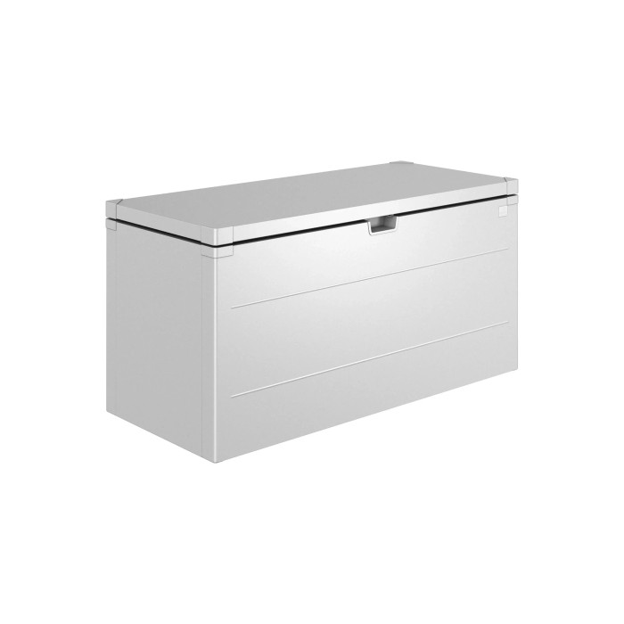 Biohort Stylebox 140 in argento metallizzato: Box universale e resistente alle intemperie per giardino, balcone e terrazza.