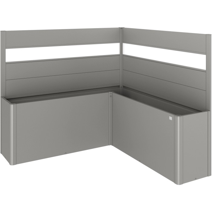 Biohort Belvedere Paravento a L, 2 pezzi, Grigio quarzo metallizzato, per aiuole rialzate.