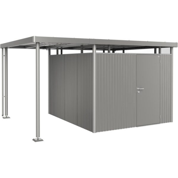 Tetto laterale Biohort per casetta da giardino HighLine 5, grigio quarzo metallizzato, 150x315x222 cm.