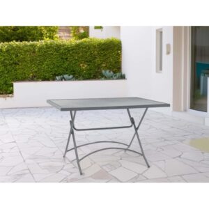 Tavolo da giardino in lamiera forata 120x71x80 cm
