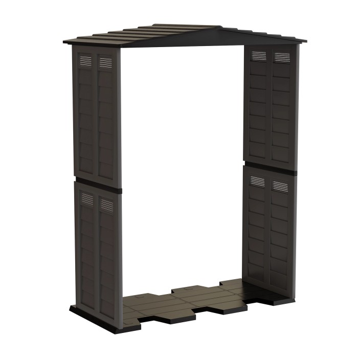 t.b.t. Accessorio per casette da giardino, scaffale in plastica marrone.