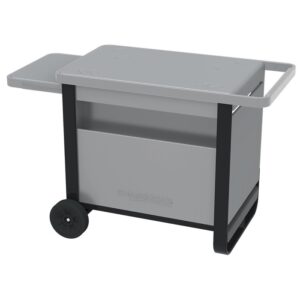 Carrello Campingaz Deluxe per grill a gas con ruote e piano laterale.