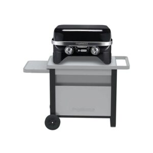 Campingaz Grillwagen Deluxe con ruote e tavolo laterale per barbecue a gas fino a 11 kg.