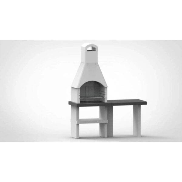 Barbecue a carbonella Pistoia XL con piano laterale griglia 59x40 cm