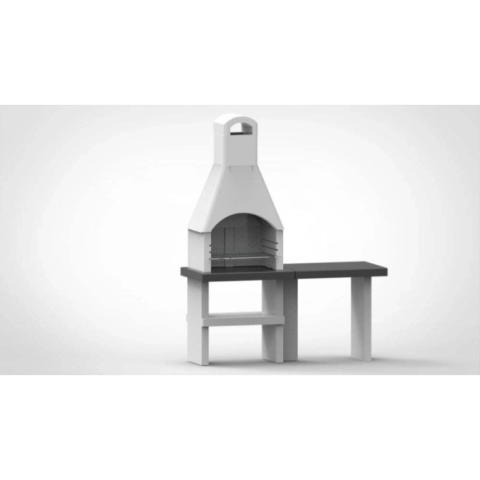 Barbecue a carbonella Pistoia XL con piano laterale griglia 59x40 cm