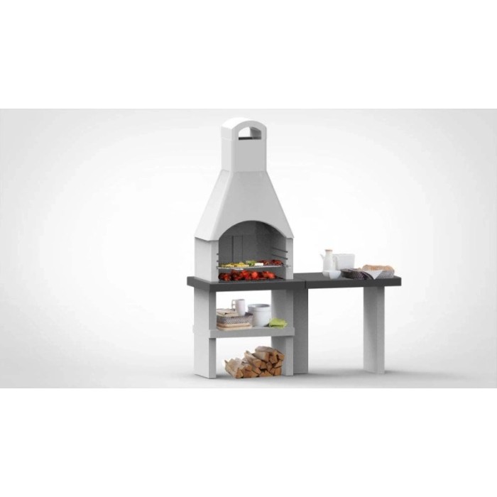 Barbecue a carbonella Pistoia XL con piano laterale griglia 59x40 cm
