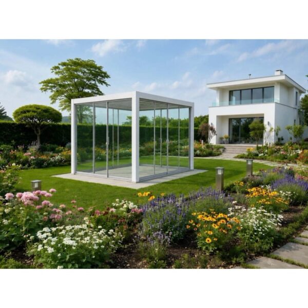 Vetrata scorrevole pergola Myara 3x2,5 m anodizzato