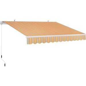Tenda da sole t.b.t. a strisce arancioni e beige. Ideale come Tende da sole.