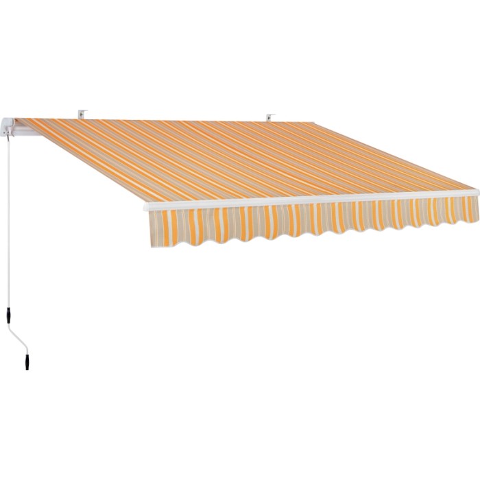 Tenda da sole t.b.t. a strisce arancioni e beige. Ideale come Tende da sole.