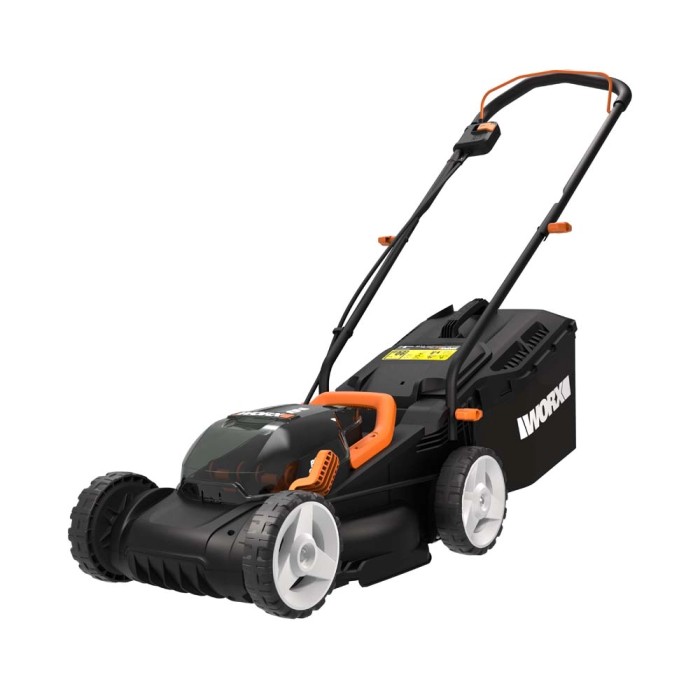 Tagliaerba a batteria Worx WG779E.1 40V con cesto di raccolta da 30L per giardini fino a 450 m².