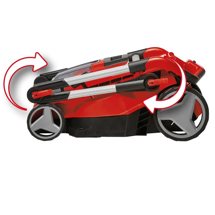 Tosaerba a batteria Einhell Power X-Change GE-CM 36/37 Li Solo pieghevole per risparmiare spazio.