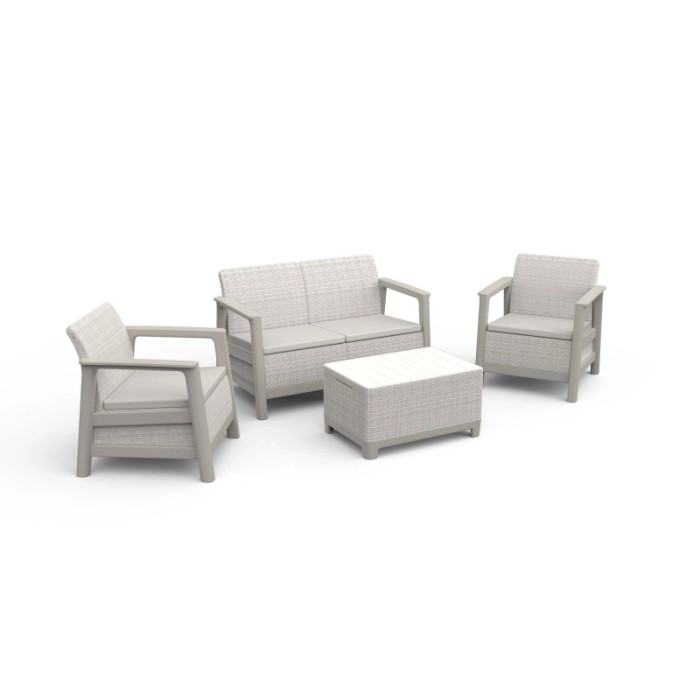 Salotto da giardino Scandi Linea in plastica beige 4 posti