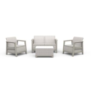 Salotto da giardino Scandi Linea in plastica beige 4 posti