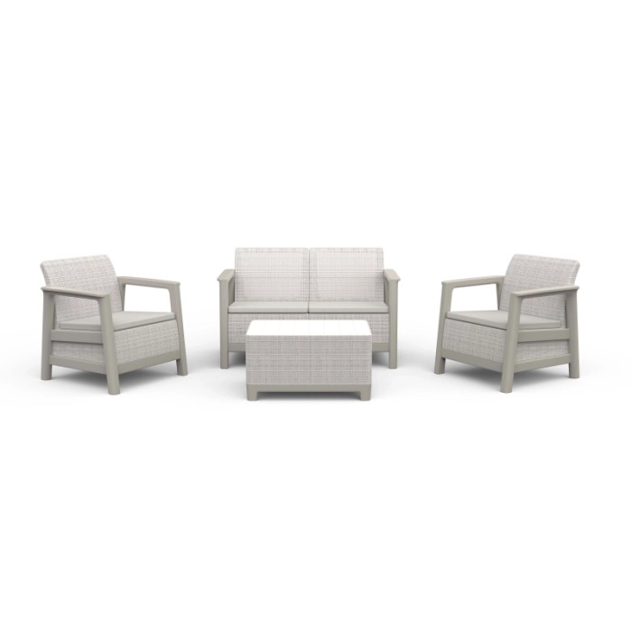 Salotto da giardino Scandi Linea in plastica beige 4 posti