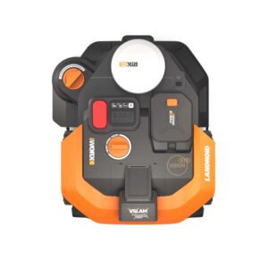 Worx Landroid Vision M800 robot tagliaerba senza cavo, vista dall'alto. Robot tagliaerba con RTK Cloud.