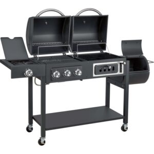 Barbecue a gas t.b.t. con cappa e ripiano.