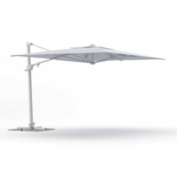 Ombrellone da giardino palo decentrato retrattile Step 3x3 m Bianco