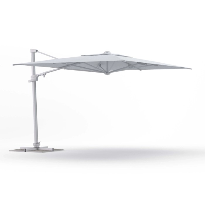 Ombrellone da giardino palo decentrato retrattile Step 3x3 m Bianco