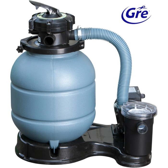 Sistema di filtraggio a sabbia per piscina Gre Fidji Ø 240 cm, portata 4 m³/h.