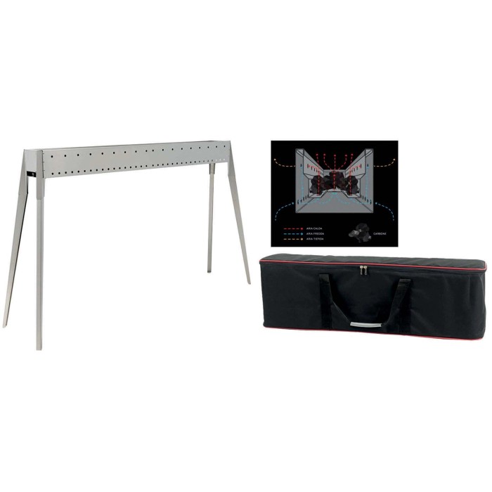 Barbecue a carbonella t.b.t. con borsa e schema.