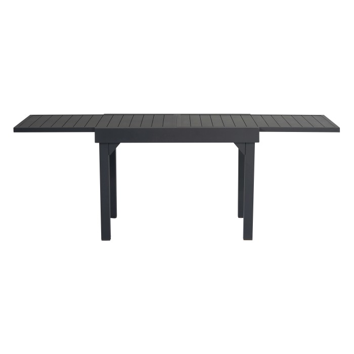 Tavolo da giardino allungabile antracite t.b.t. con gambe dritte.
