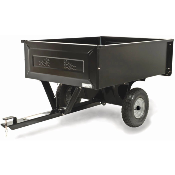 Rimorchio di trasporto universale in acciaio MTD per trattorini, carico massimo 227 kg.