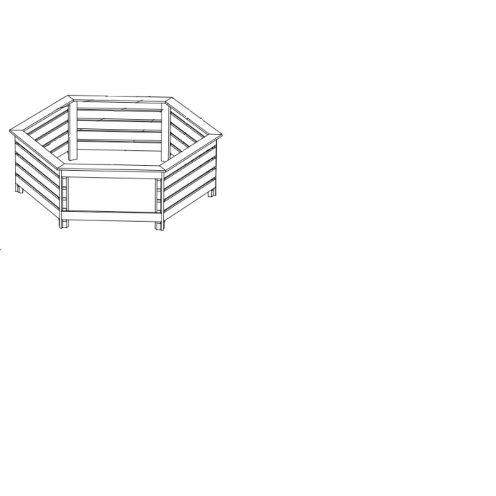 Rivestimento in legno esagonale abete massiccio Ø205-216