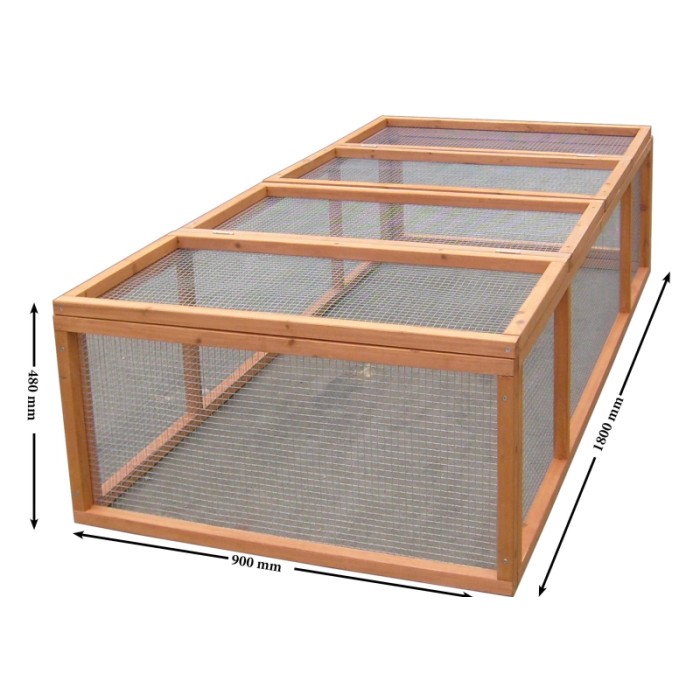 Gabbia per conigli in legno di abete 180x90x48 cm