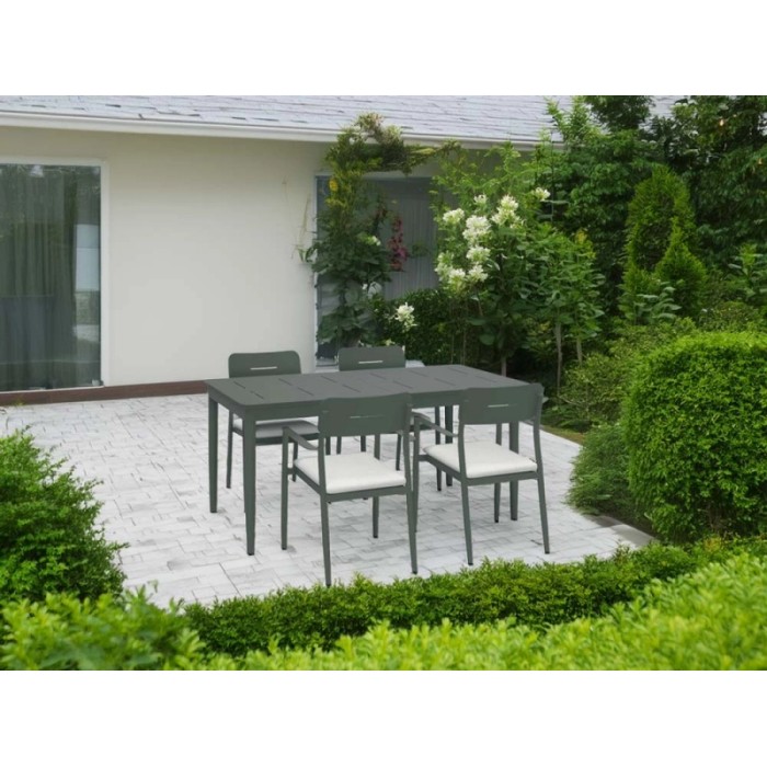 Tavolo allungabile da giardino Claremont in acciaio grigio 160-240x75 cm