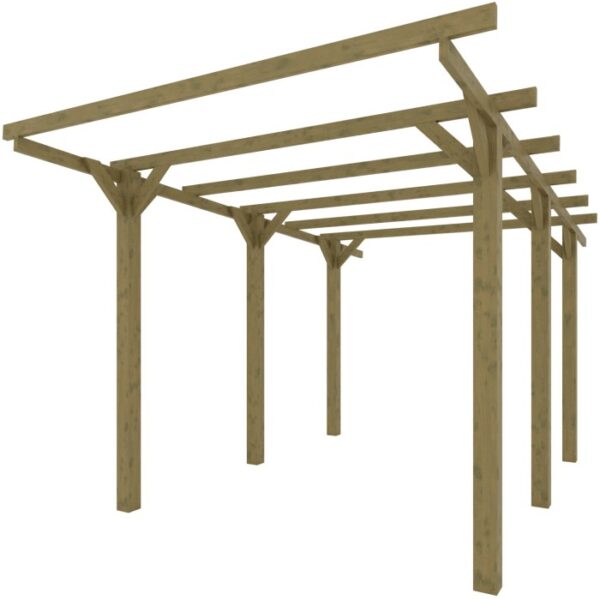 t.b.t. Carport in legno, finitura naturale. Ideale come riparo per la tua auto.