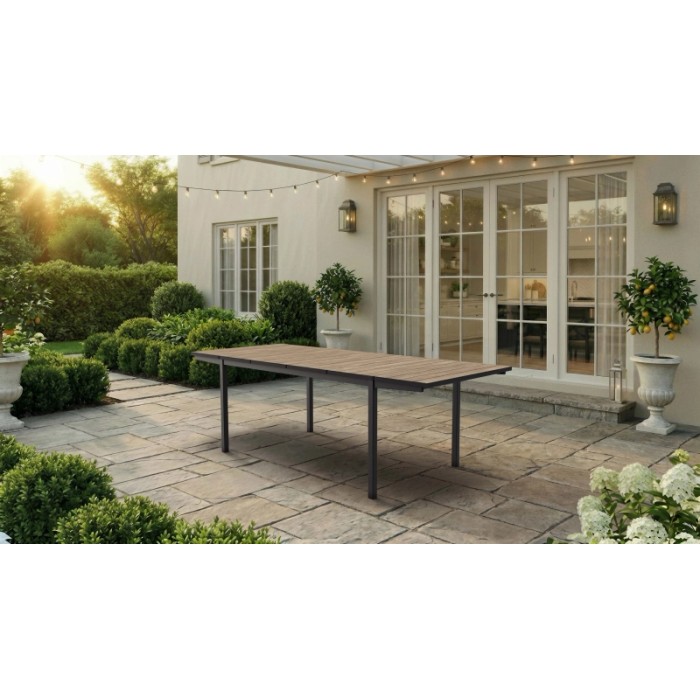 Tavolo allungabile da giardino Porto Nova 160 162-233x94x75 cm nero