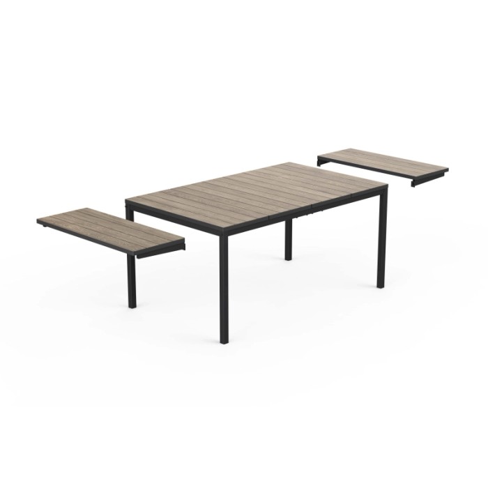 Tavolo allungabile da giardino Porto Nova 160 162-233x94x75 cm nero