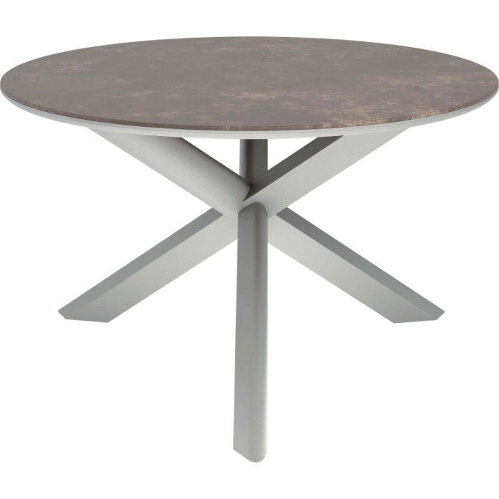 Tavolo da giardino Abington in alluminio e textilene rotondo Ø 130 cm