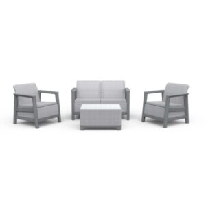 Salotto da giardino Scandi Linea in plastica grigio 4 posti