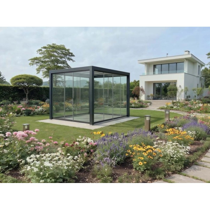 Vetrata fissa pergola Myara 3x2,5 m ardesia