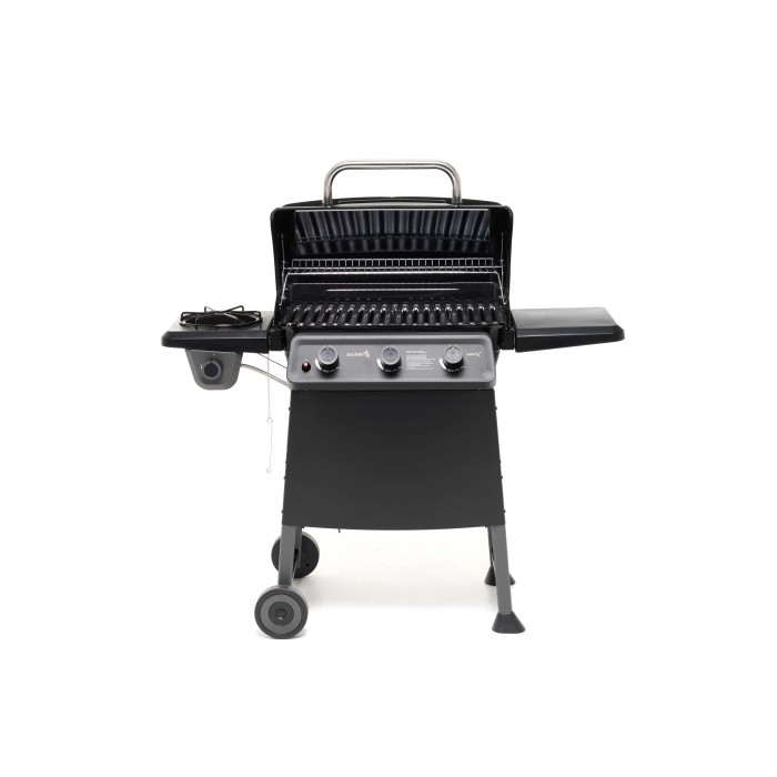 Barbecue a gas nero per giardino o patio.