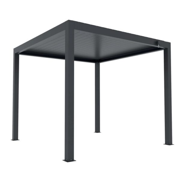 Pergola bioclimatica Atena in alluminio palo 12 4x4xH2,5 m antracite