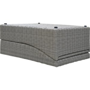 Lettino/sdraio t.b.t. grigio in rattan per giardino o terrazza.