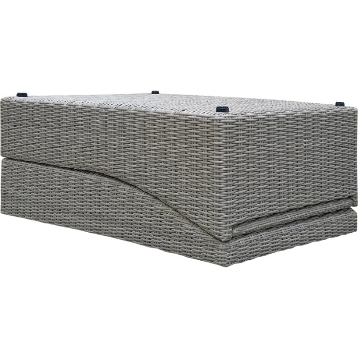 Lettino/sdraio t.b.t. grigio in rattan per giardino o terrazza.