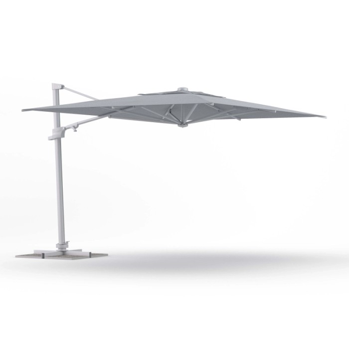 Ombrellone da giardino palo decentrato retrattile Step 3x3 m Grigio