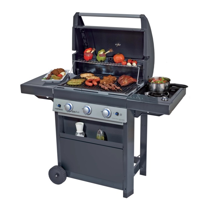 Barbecue a gas Campingaz Dualgas 3 bruciatori con fornello laterale grigio