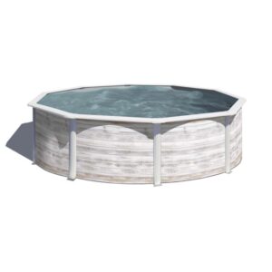 Piscina rotonda Gre Finlandia con look Nordic in Nordic White, Ø 300 cm x 120 cm.