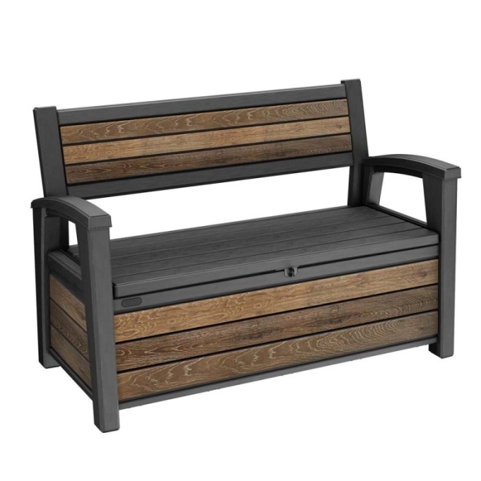 Panchina contenitore da esterno Keter finitura Walnut 227 l