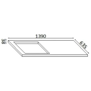 Disegno tecnico di t.b.t. con dimensioni.