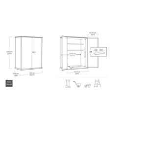 Casetta da giardino Keter in plastica Vertical sp 20 mm marr.chiaro 1,16 m²