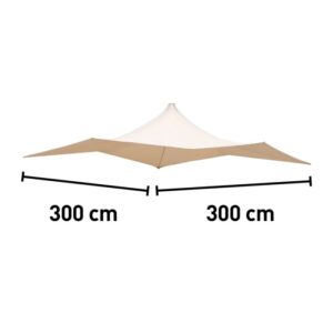 Gazebo t.b.t. beige con dimensioni 300x300 cm per il giardino.