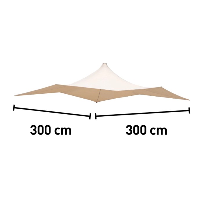Gazebo t.b.t. beige con dimensioni 300x300 cm per il giardino.
